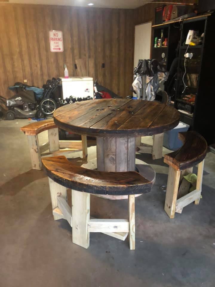 cable reel table and bench ideas (3)